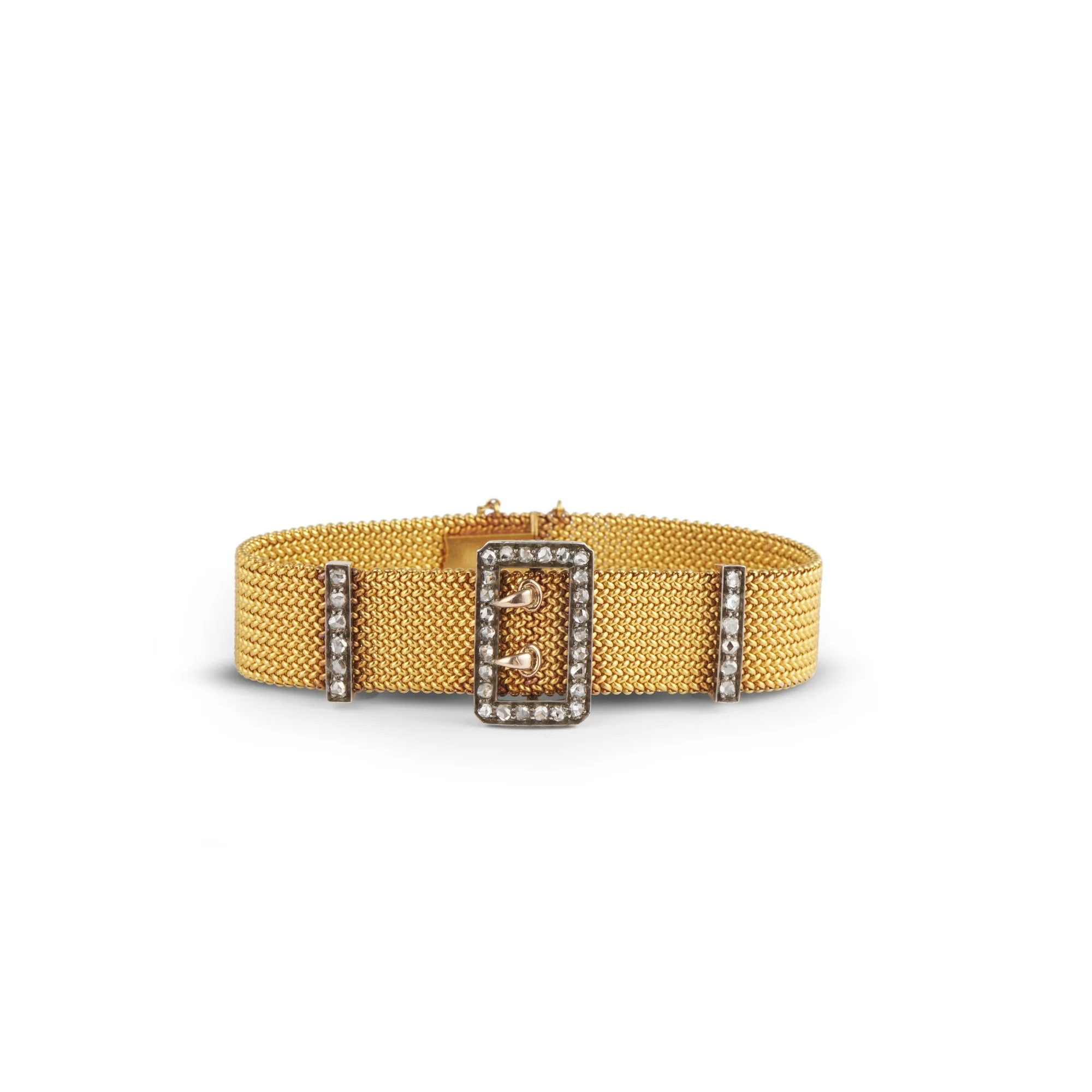 A French Gold and Diamond Buckle Bracelet