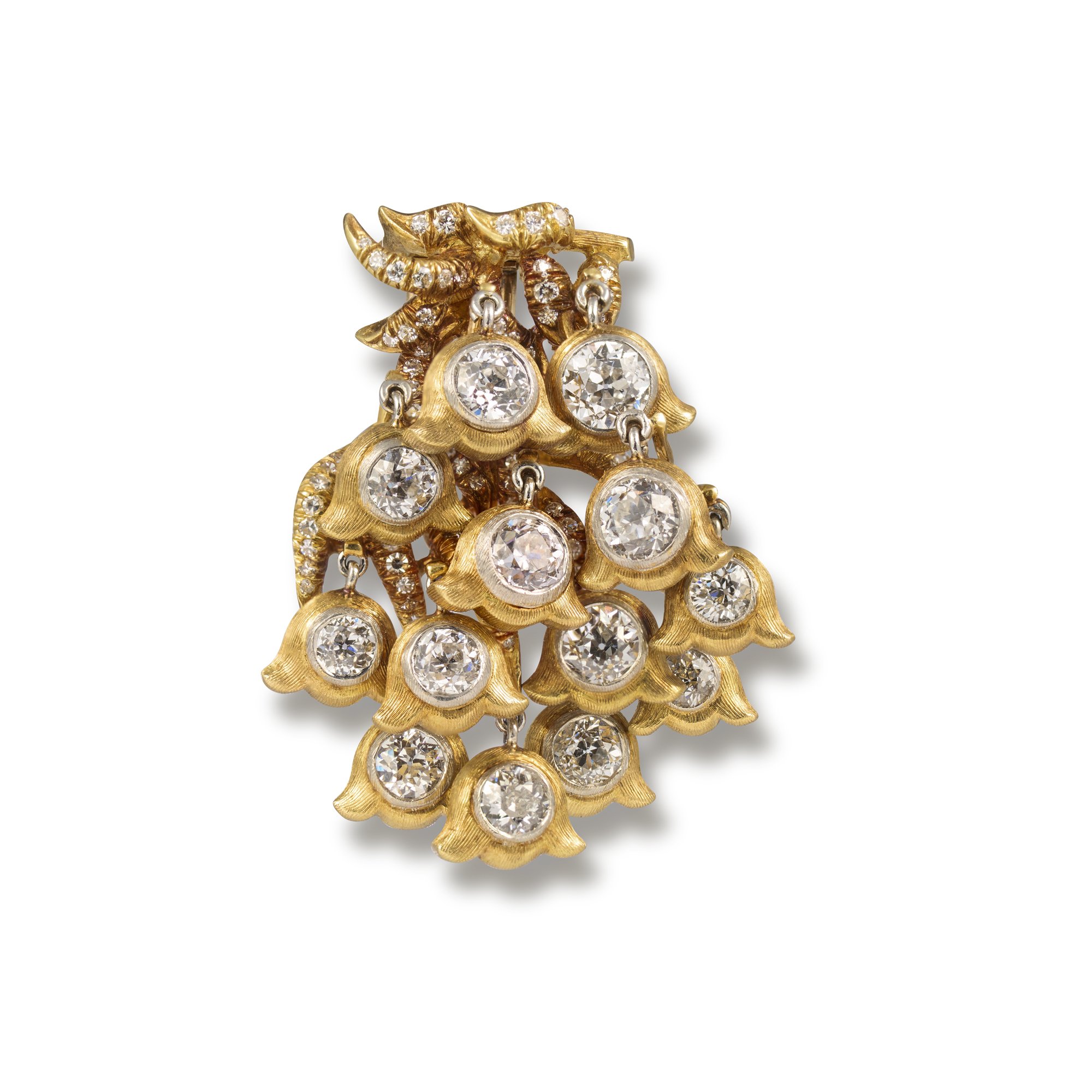 Julius Cohen. A Diamond Tassel Brooch