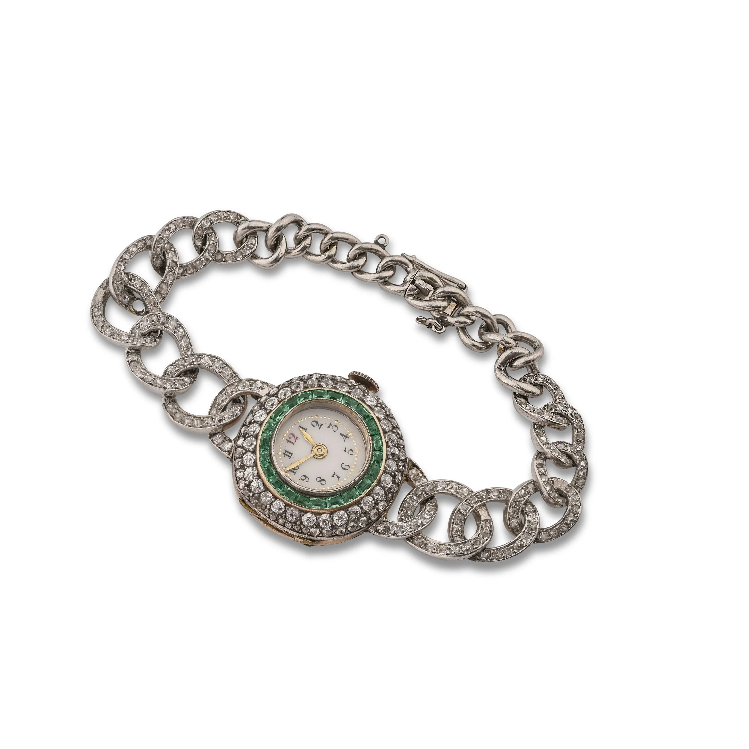 A9459B AN ART DECO EMERALD AND DIAMOND DRESS WATCH.jpg