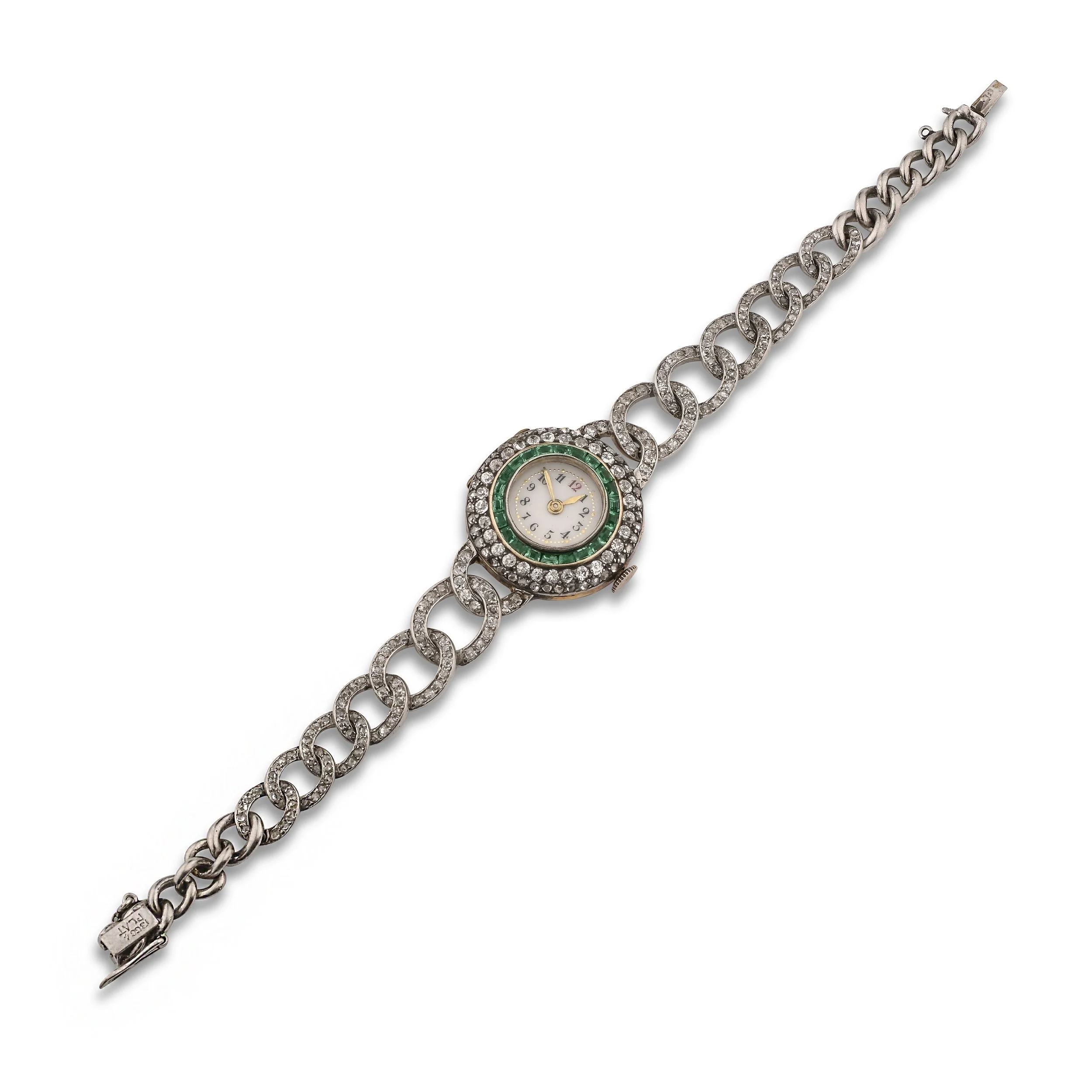 A9459A AN ART DECO EMERALD AND DIAMOND DRESS WATCH.jpg