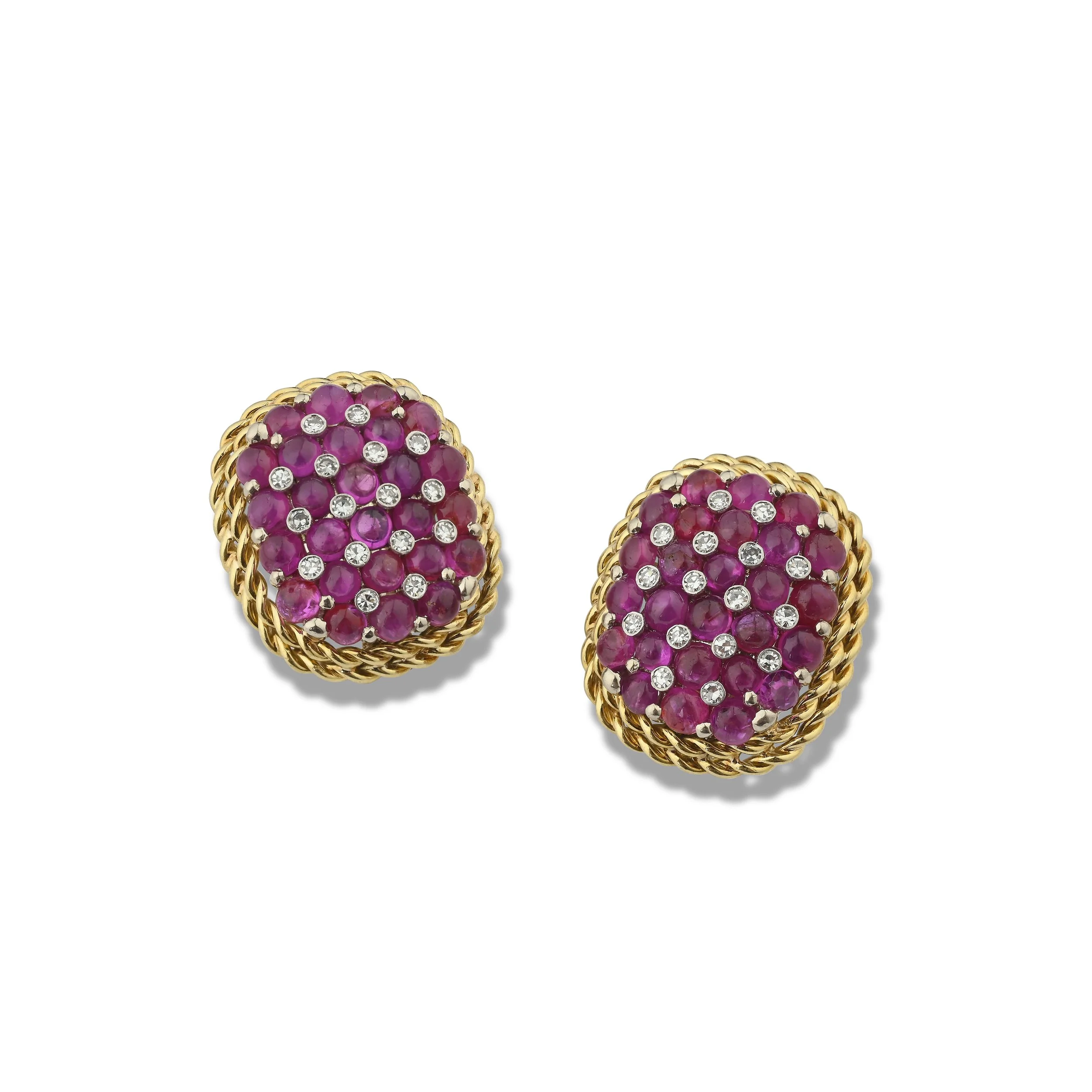 A9437C A PAIR OF RUBY AND DIAMOND EARRINGS.jpg