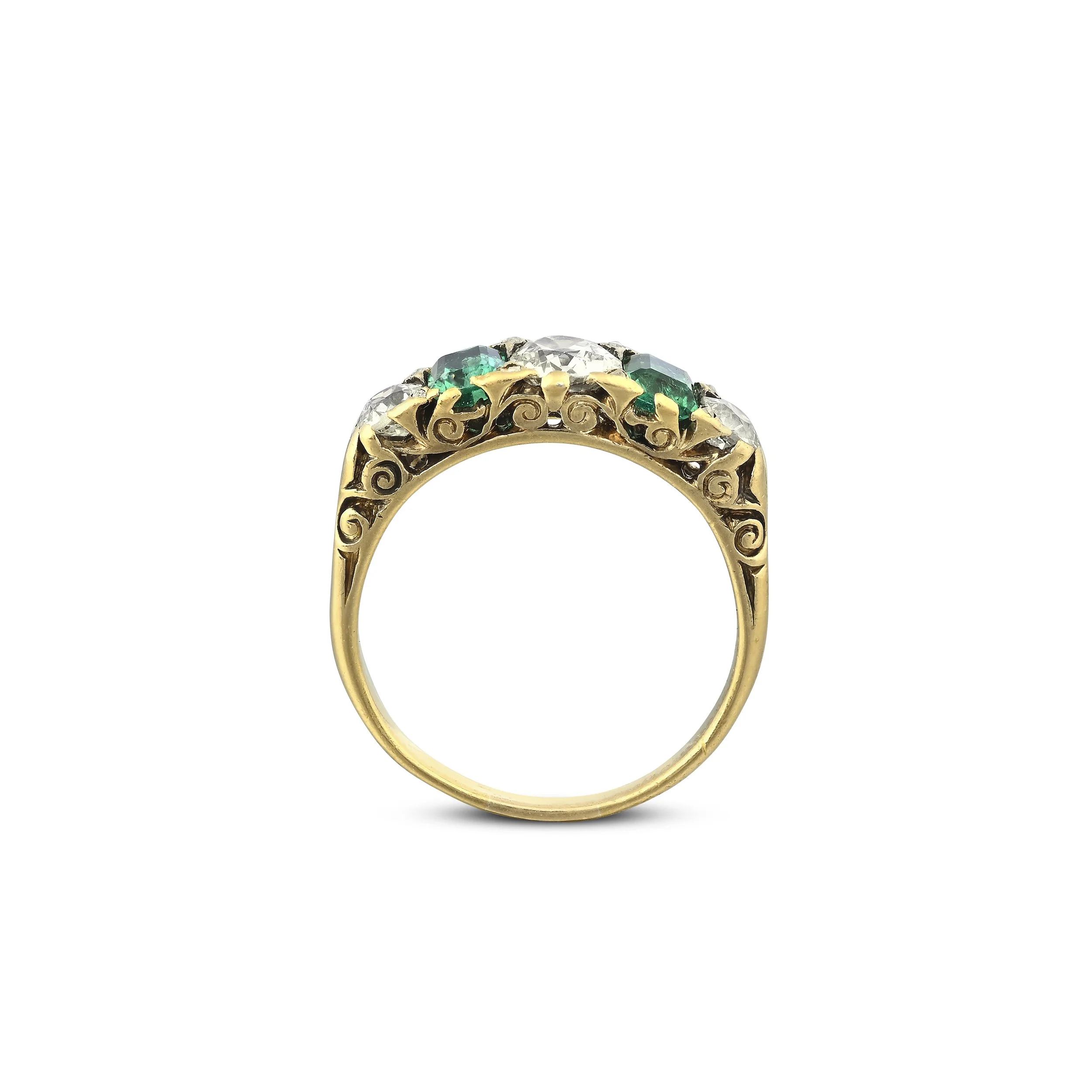 A9426B A VICTORIAN EMERALD AND DIAMOND RING.jpg