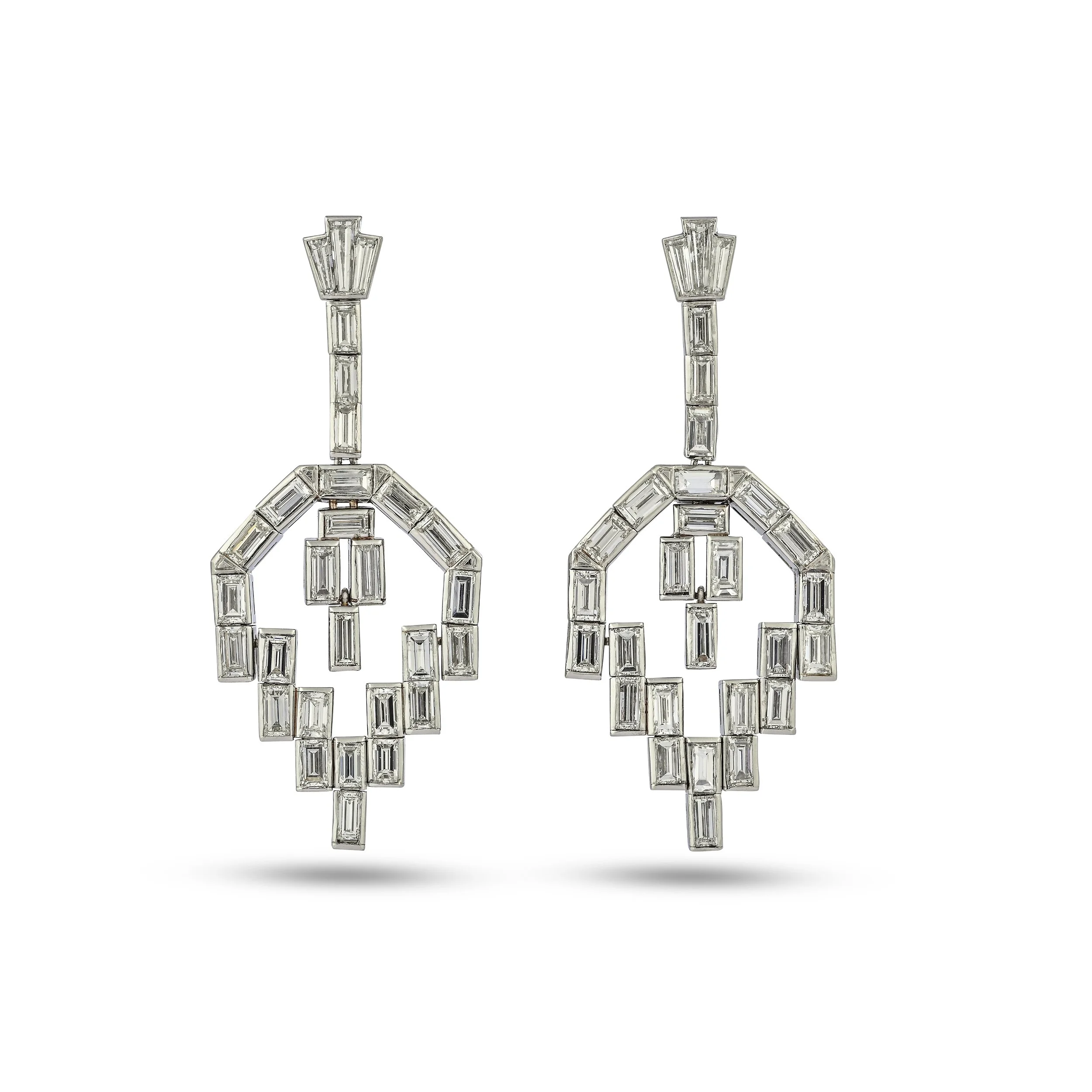 A9468A A PAIR OF ART DECO DIAMOND PENDANT EARRINGS.jpg