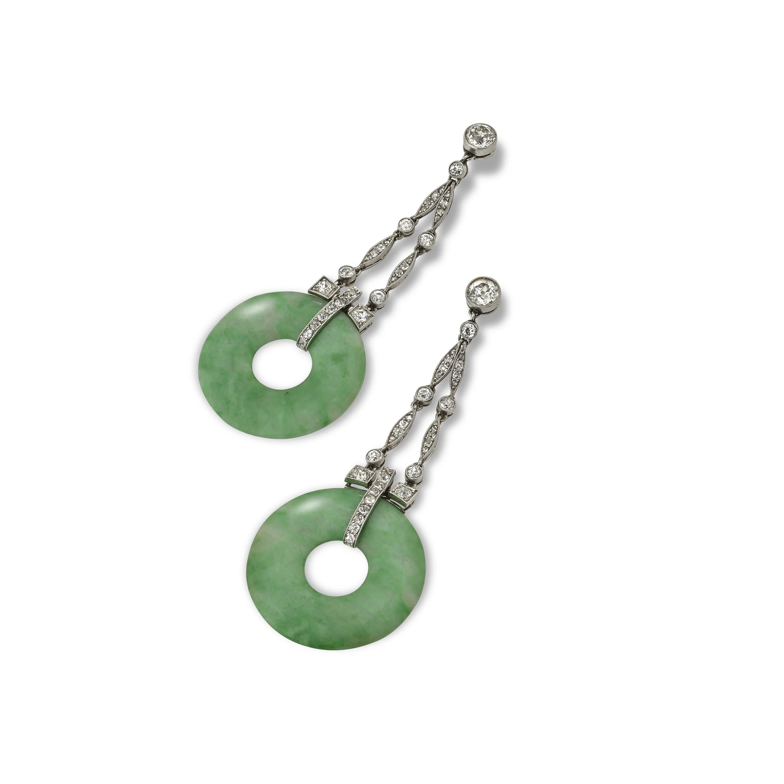 A9449C A FINE PAIR OF JADE AND DIAMOND EARRINGS.jpg