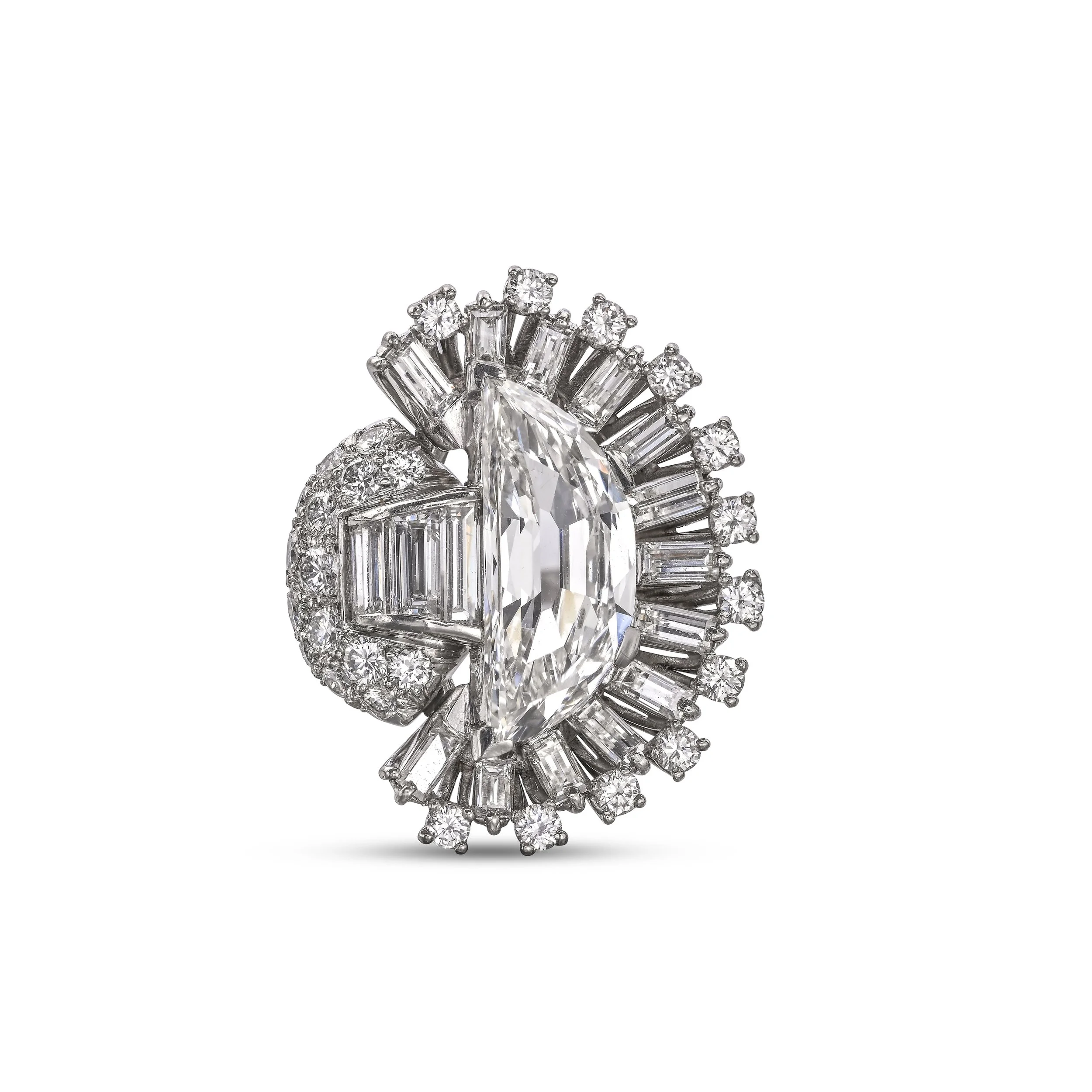 A9409A OSCAR HEYMAN. AN HALF MOON DIAMOND RING.jpg