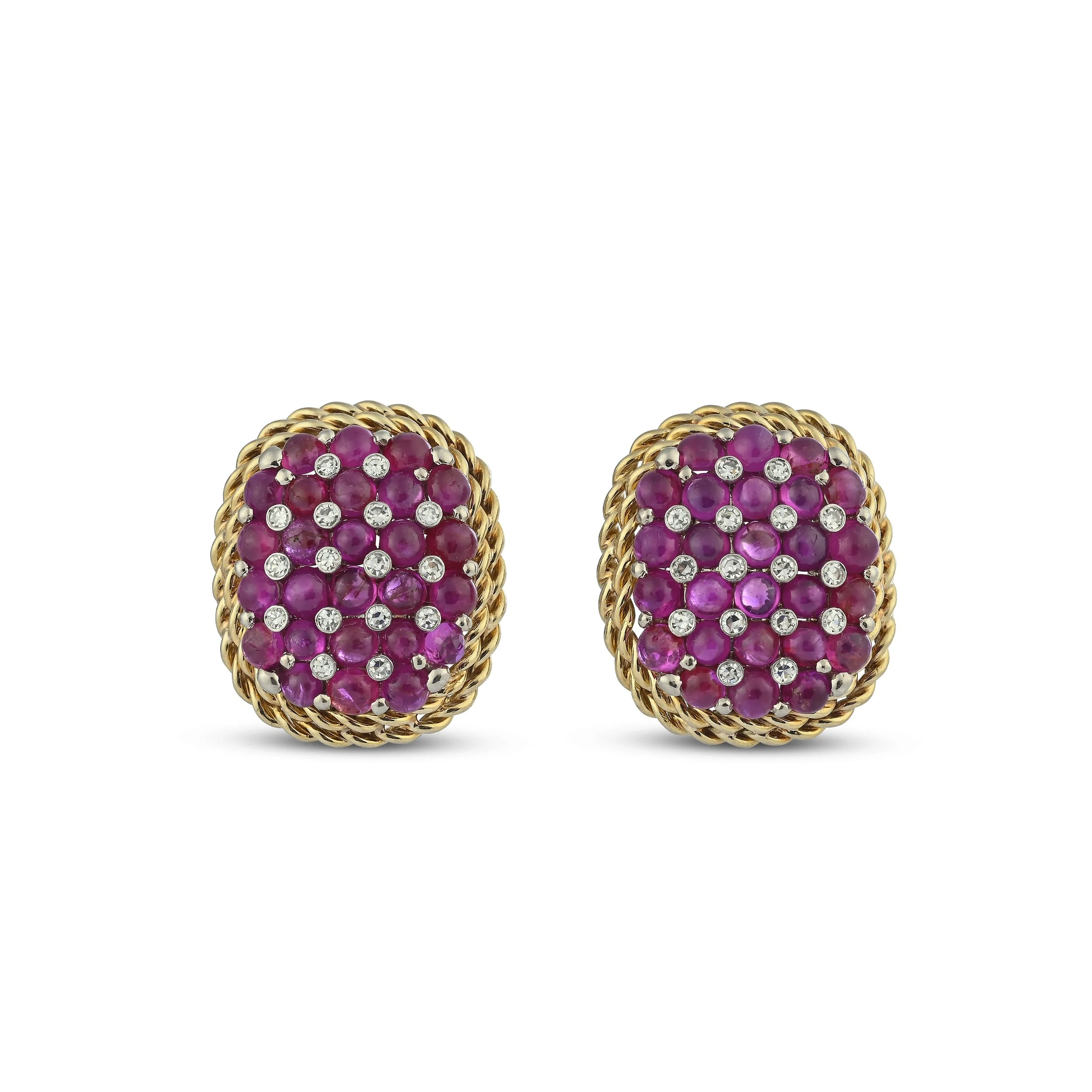 A9437A A PAIR OF RUBY AND DIAMOND EARRINGS.jpg
