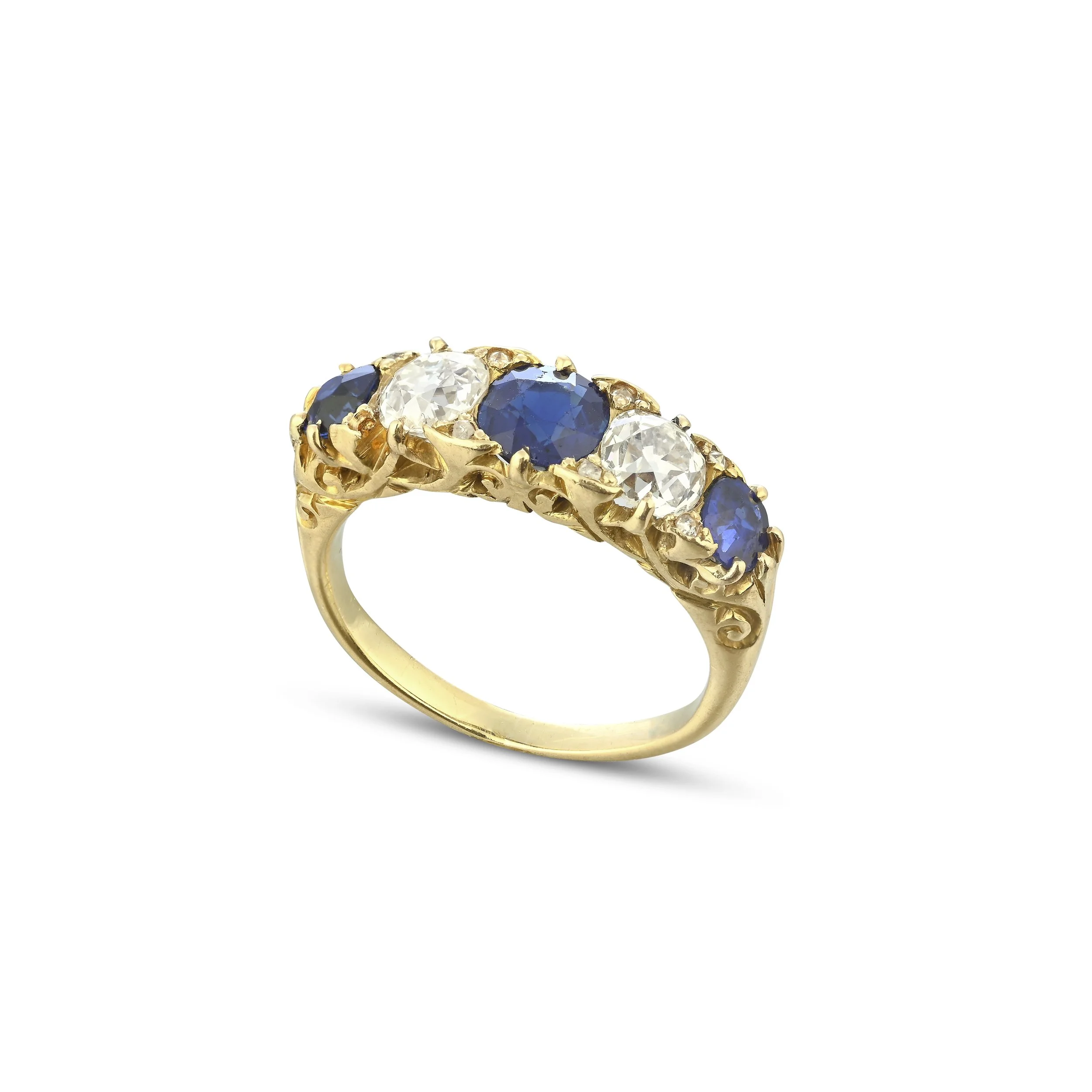 A9435C A VICTORIAN SAPPHIRE AND DIAMOND RING.jpg
