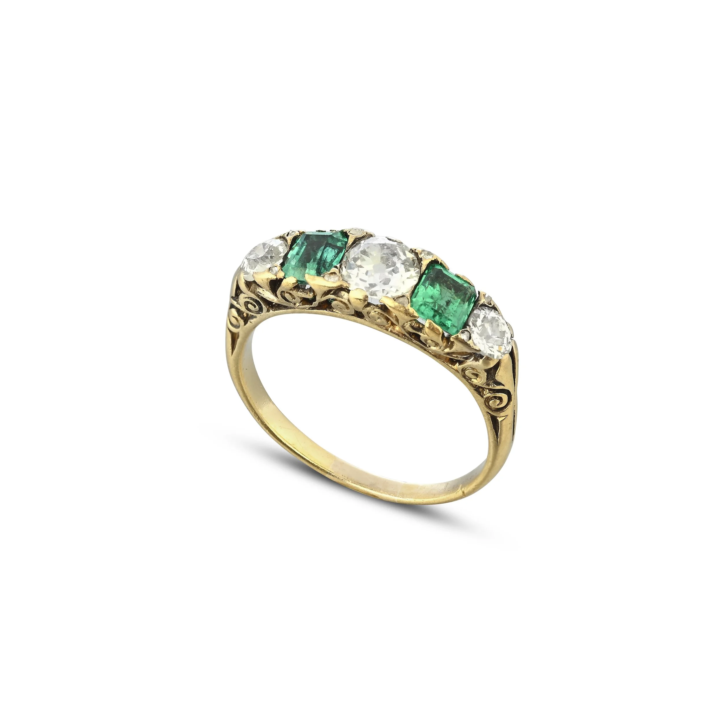 A9426C A VICTORIAN EMERALD AND DIAMOND RING.jpg