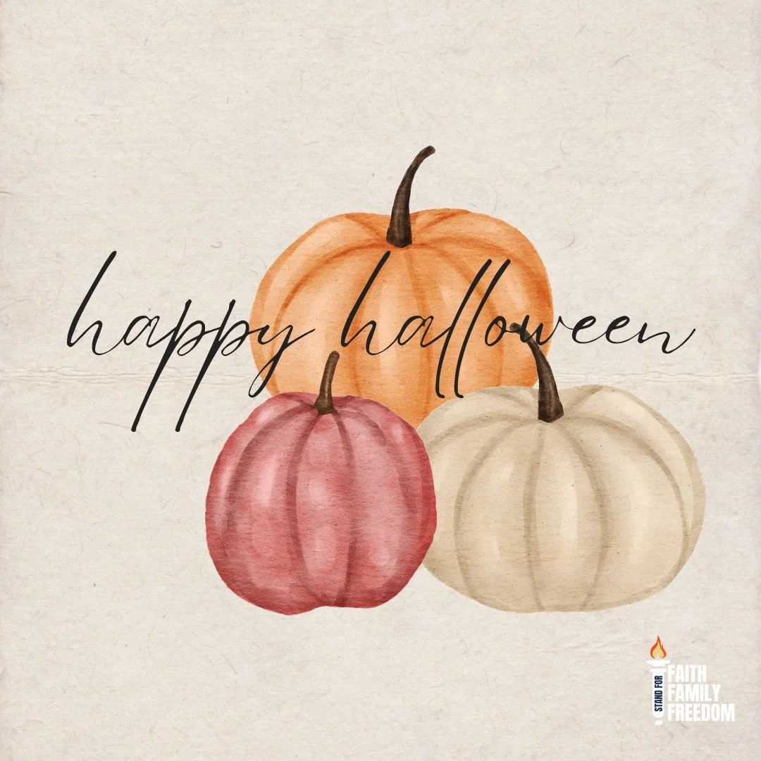 This Halloween, let&rsquo;s be a light in our communities &mdash; shining with joy, faith, and gratitude. 
Happy Halloween from Stand for Faith Family Freedom! 🎃
#StandForFaithFamilyFreedom #FaithFamilyFreedom #LightOverDarkness #Community #Hallowee