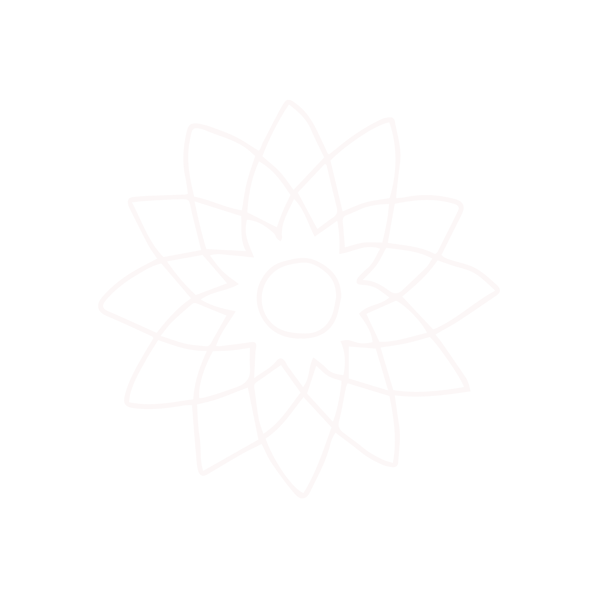 White geometric flower design on a black background.