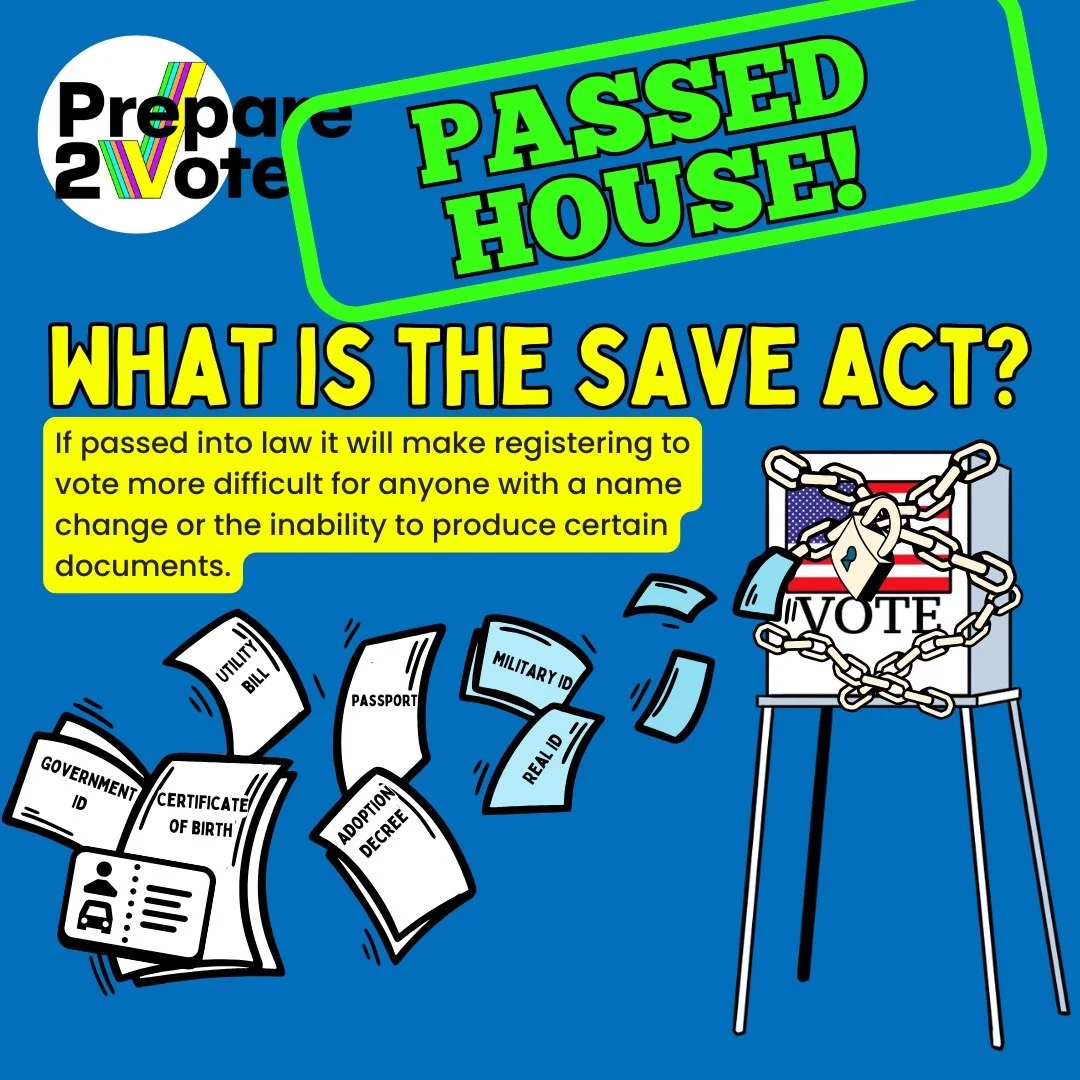 With The SAVE Act back in the headlines, we're getting some questions. It&rsquo;s not law yet, but you should know what it is because if it passes it will change the voter registration process for everyone. 

What it does&hellip;requires documented p