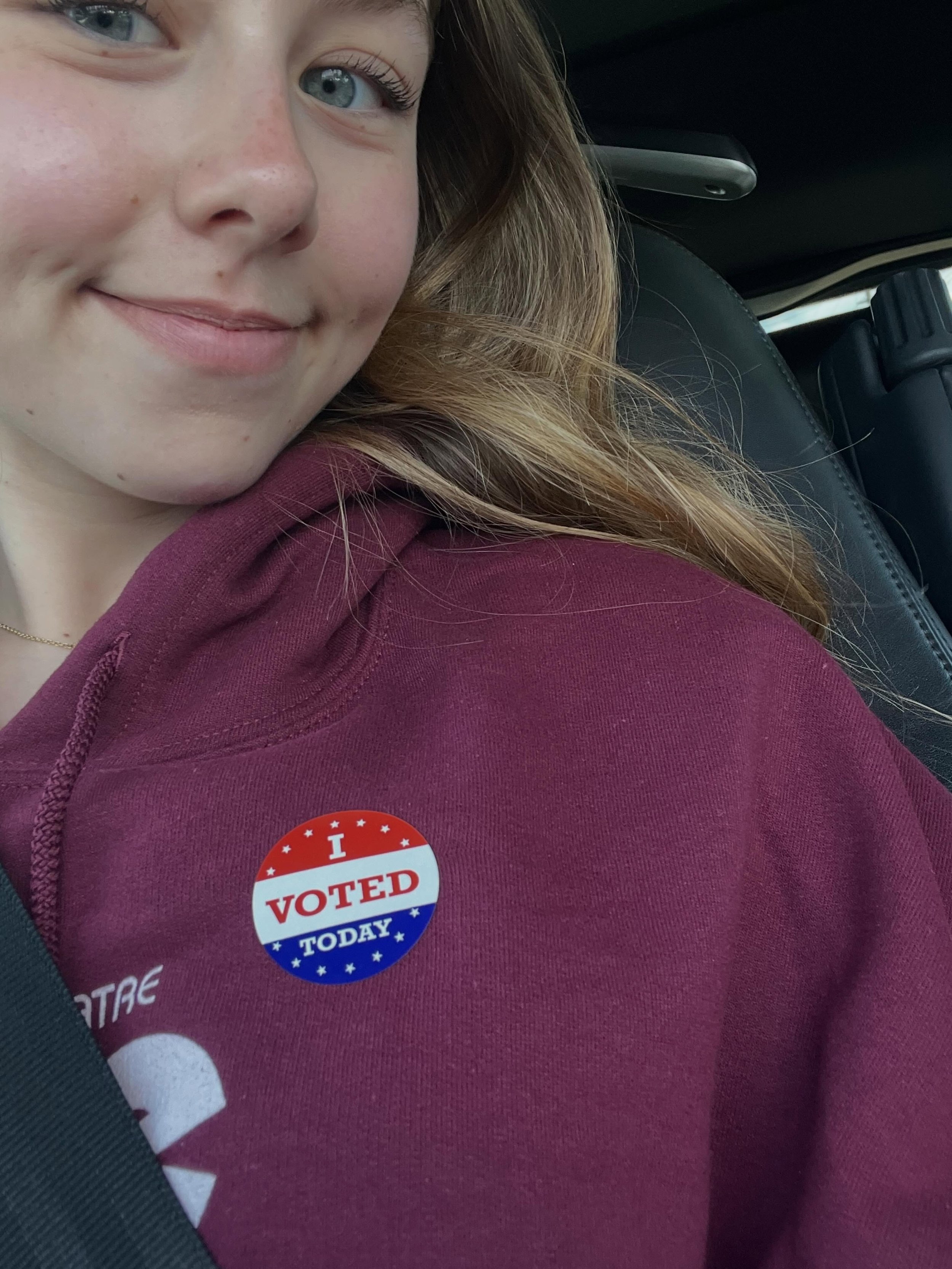 Prepare2vote Ambassador - first time voter! Morgan has been spent the last couple of years spreading the word about the importance of voting among her peers and in her community, and this year she got to do that thing! She voted! Now everybody, you g