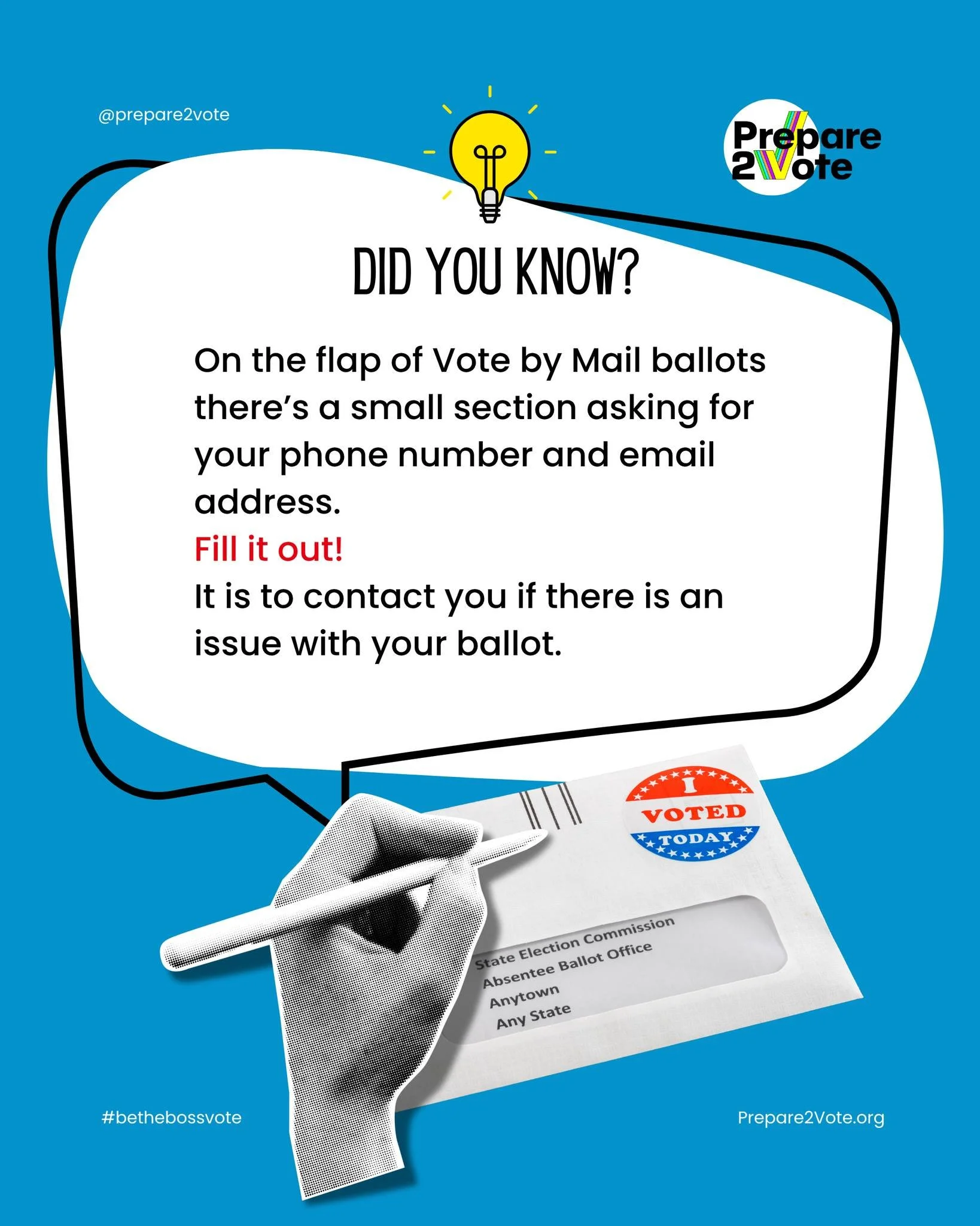 Providing your email address and phone number isn't always a bad idea. Like when you're filling out a Vote by Mail ballot. On the flap there is a request for both. That is so your election officials can contact you if there is an issue with your ball