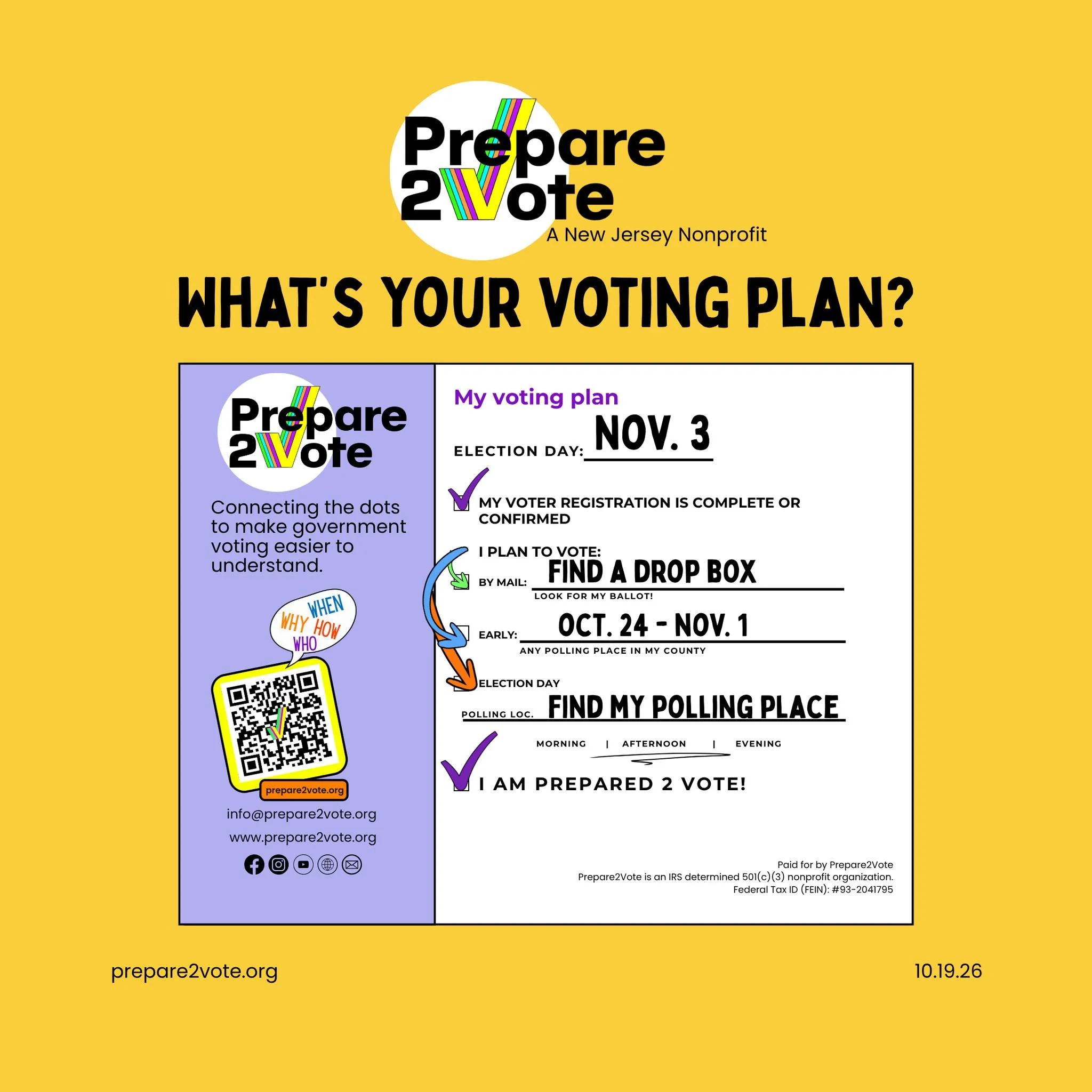 Who are you voting for? Why? How? When? We get it. It's the midterms, you want to vote, but you need a plan and some answers. We're here to help. 
Make your voting plan:
1. Check your voter registration.
2. If you vote by mail, complete your ballot a
