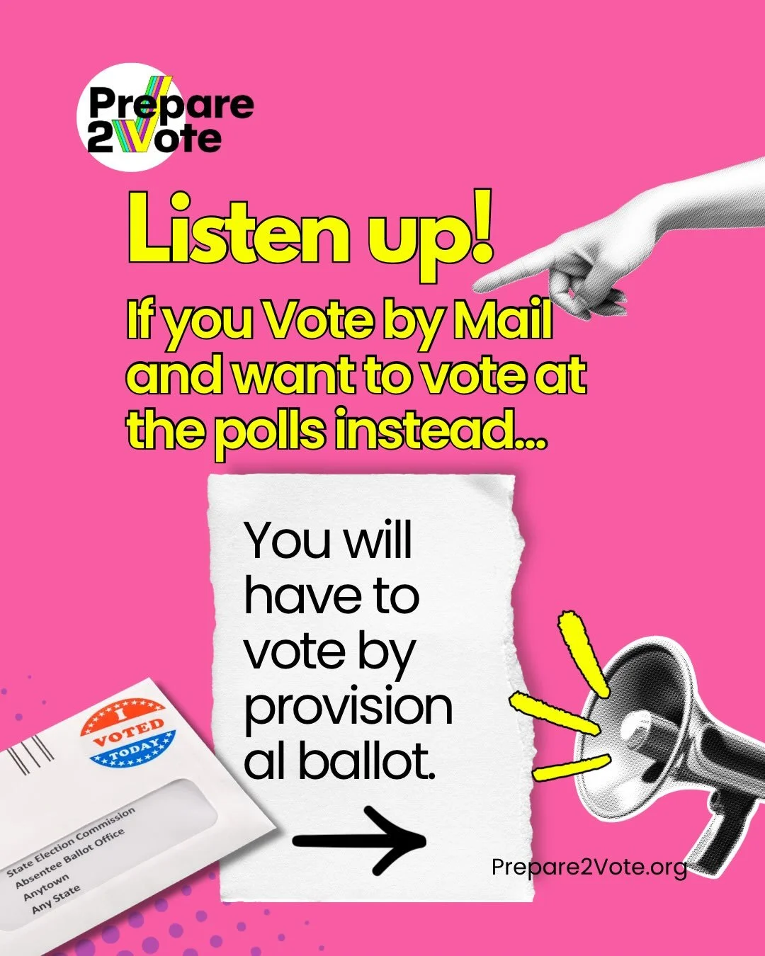 This is important. Please share. With elevated concern about the election it&rsquo;s crucial to be prepared with facts. 

IF YOU VOTE BY MAIL AND HAVE DECIDED TO VOTE IN PERSON YOU WILL HAVE TO VOTE BY PROVISIONAL BALLOT. IT&rsquo;S OK. ITS LEGIT. 

