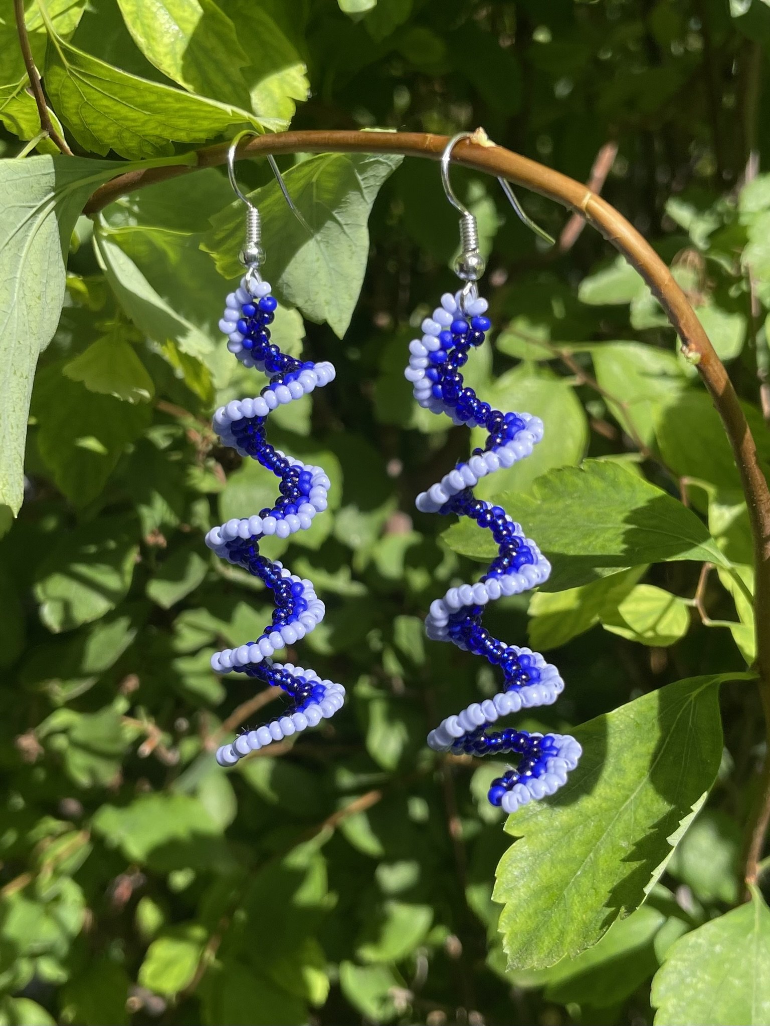 Spiral Seed Bead Earrings - purple and blue (1).jpeg