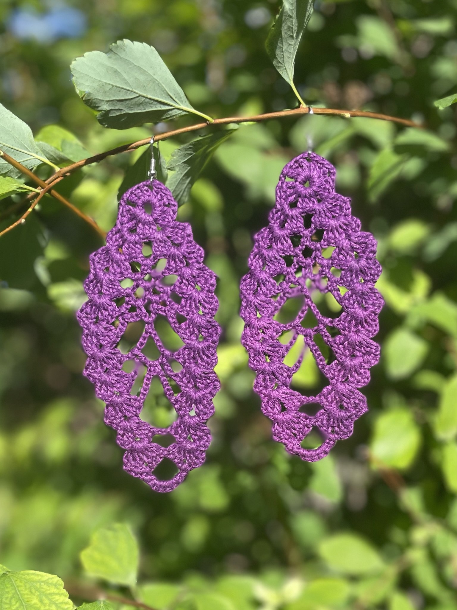 Aretes de Crochet Rombo Morados (1).jpeg