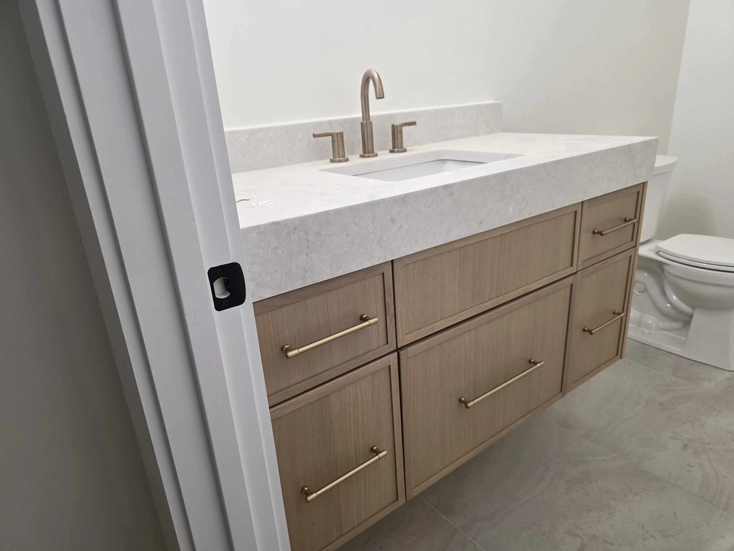 White Oak Slim Shaker Floating Vanity