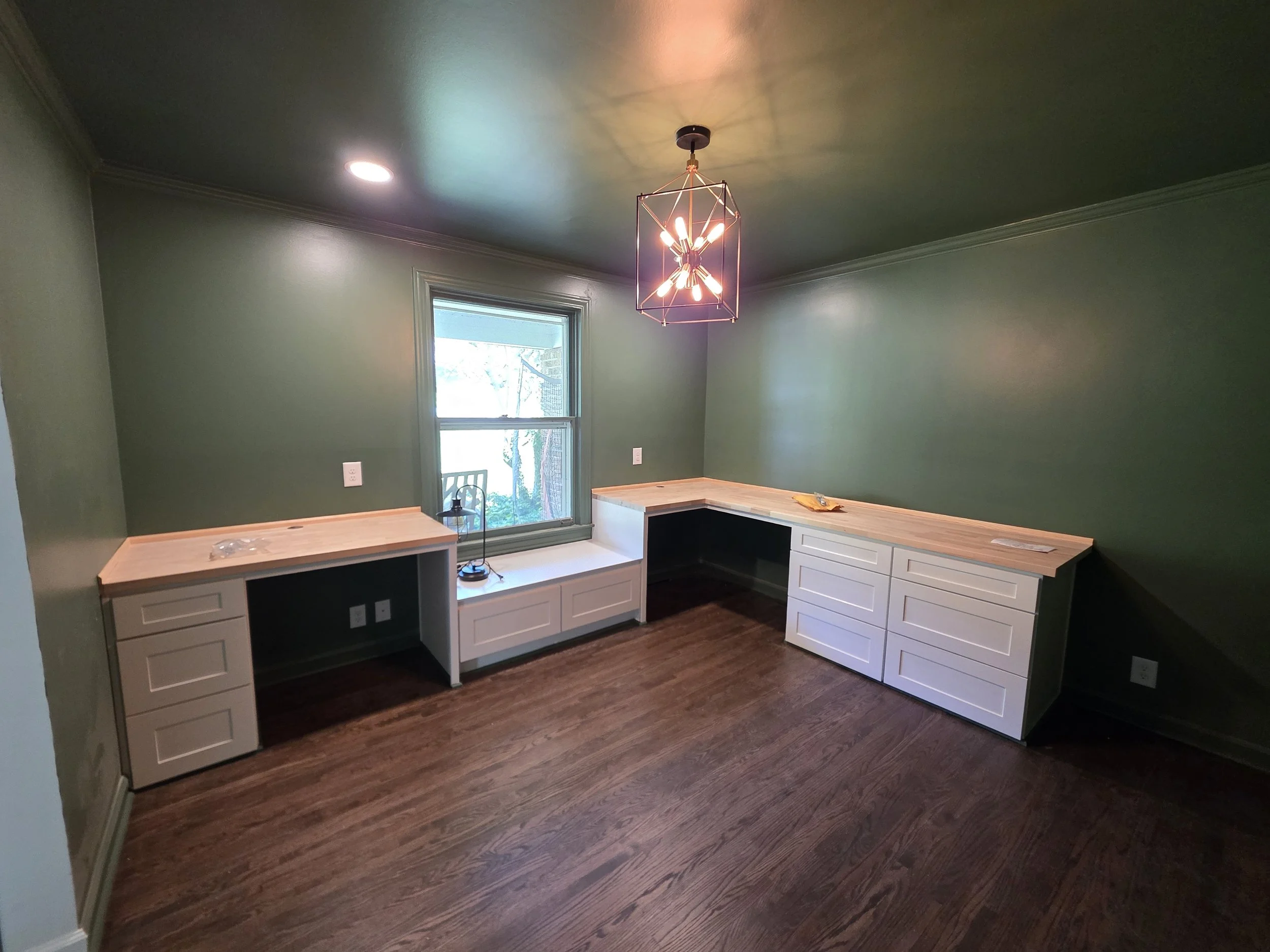 White Shaker Cabinets for Office Area