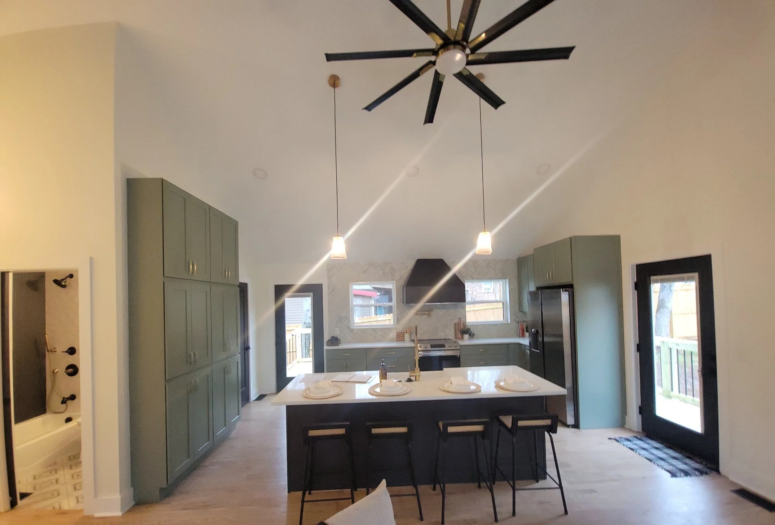 Sage Green Perimeter/ Ebony Shaker Island