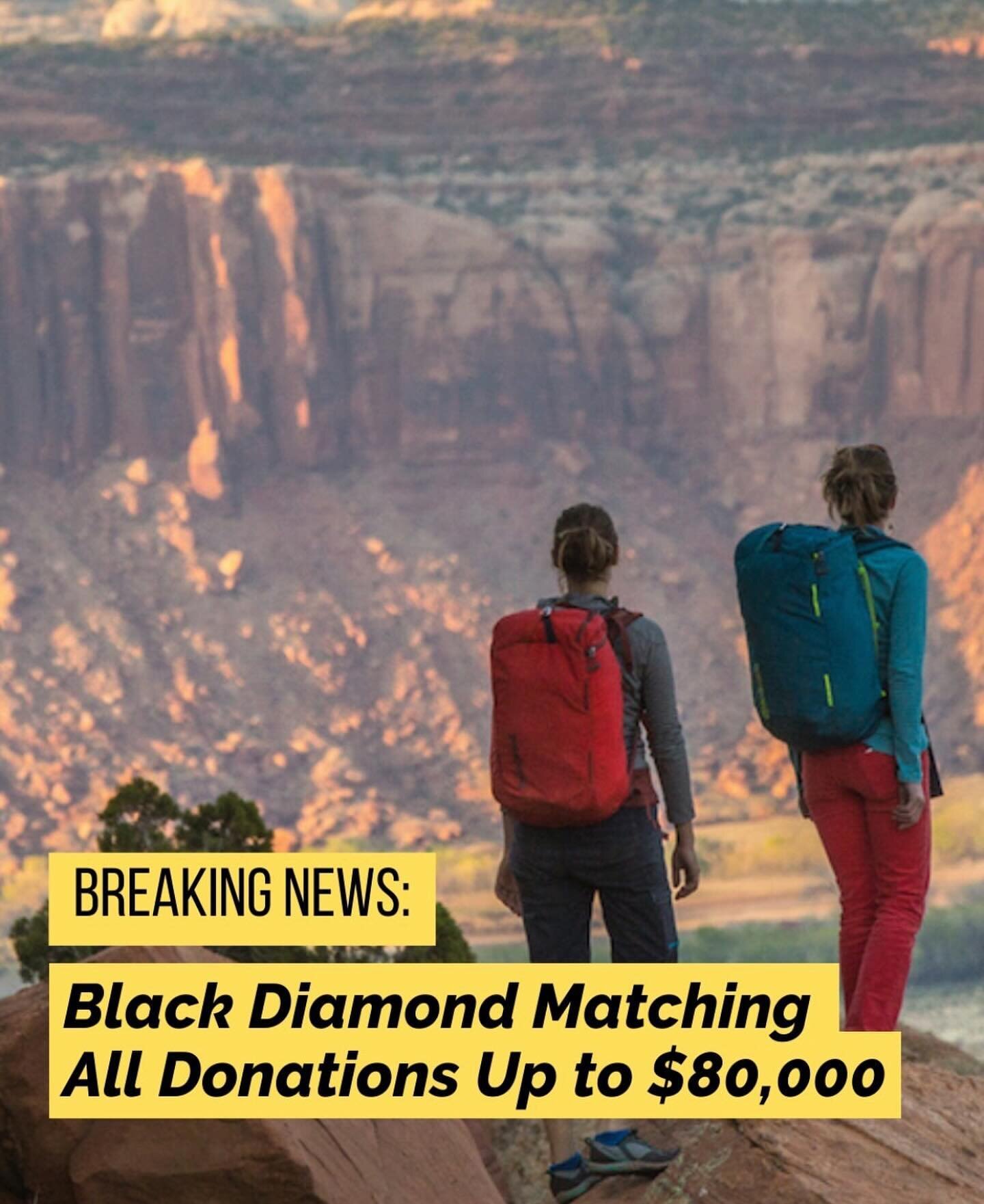 *Repost*
BREAKING: Black Diamond has stepped up to match all donations to @accessfund &mdash;up to $80,000&mdash;to help us protect the places we love to climb. Donate now at accessfund.org/protect, and your donation will be doubled instantly.