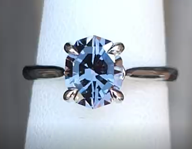 Grey Spinel Solitaire Platinum Engagement Ring