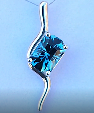 London Blue Topaz Continuum Silver Asymmetrical Pendant