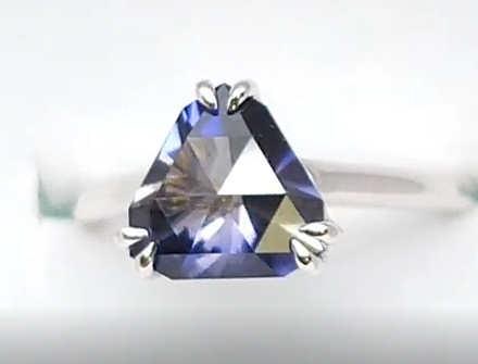 Pleochroic Iolite in Sterling Silver Solitaire Ring