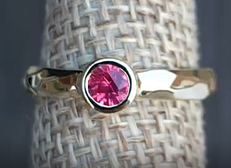 Winza Ruby and 14K YG Bezel Solitaire Ring