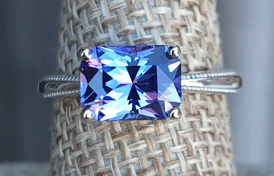 Unheated Tanzanite and 14K WG Solitaire Ring