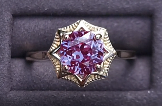Nettle Lab Alexandrite 14K YG Sunburst Solitaire Ring