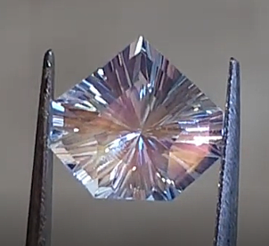 4.16ct Concave Shield Rainbow Moonstone