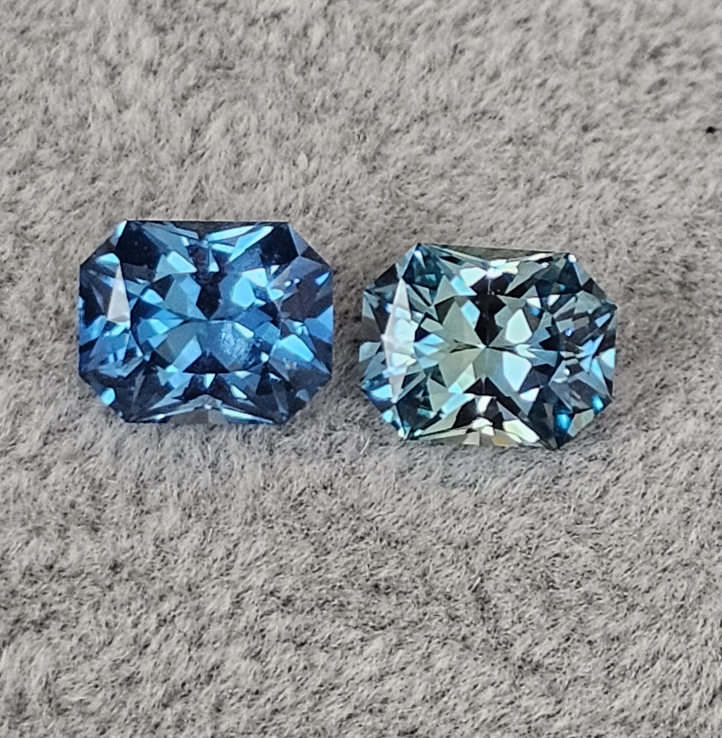 Rectangular Radiant "Paraiba" Lab Sapphire