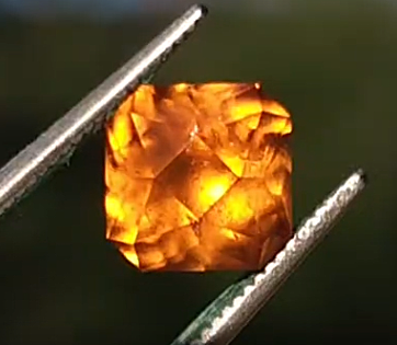 2.37ct Hessonite Garnet in Square Spiral Concave Design