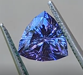 2.44ct Blurple Sri Lankan Sapphire in Custom Concave Trillion Design