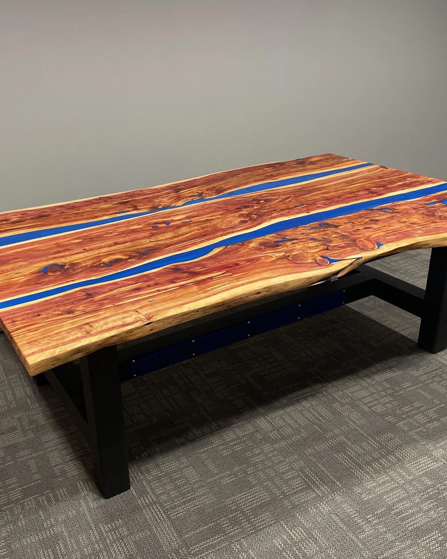 blue epoxy large custom table