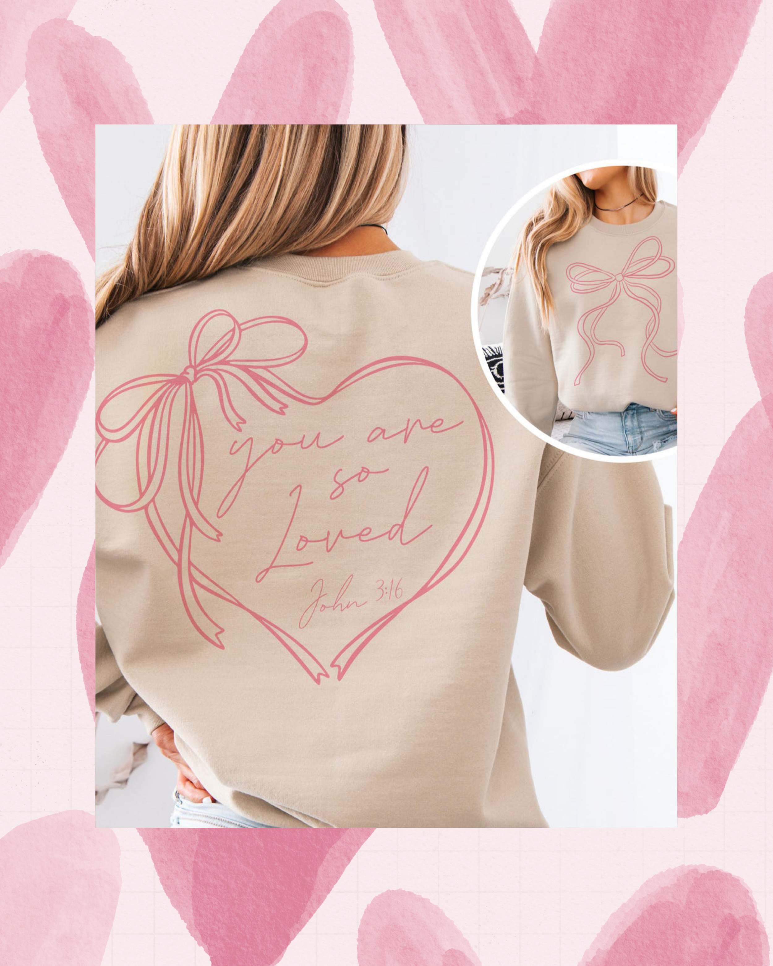 You Are So Loved | Coquette Bow Heart