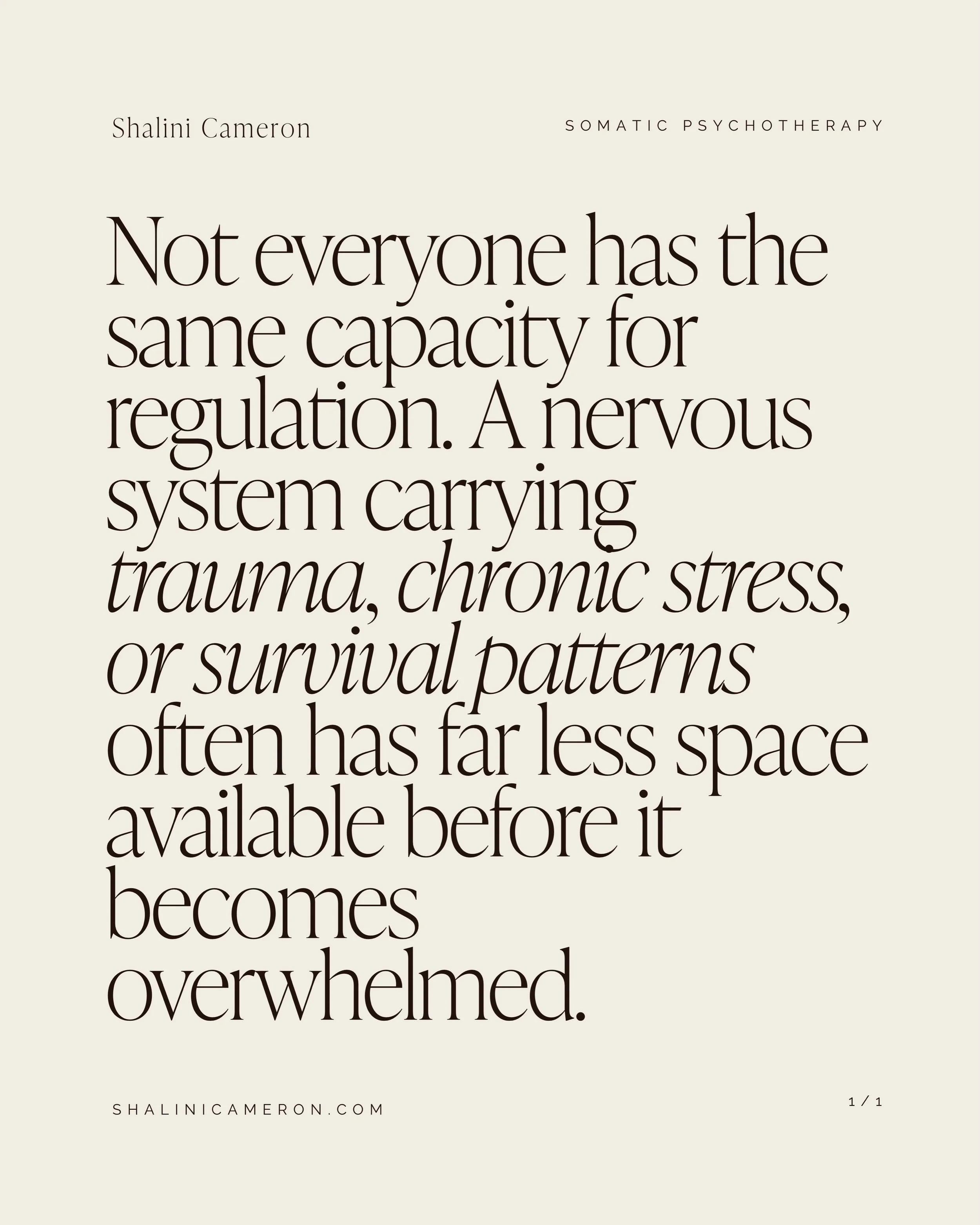 For these people, healing begins with building capacity 💌💛

#somatictherapy #traumarecovery #traumatherapist #chronicstress #nervoussystemregulation
