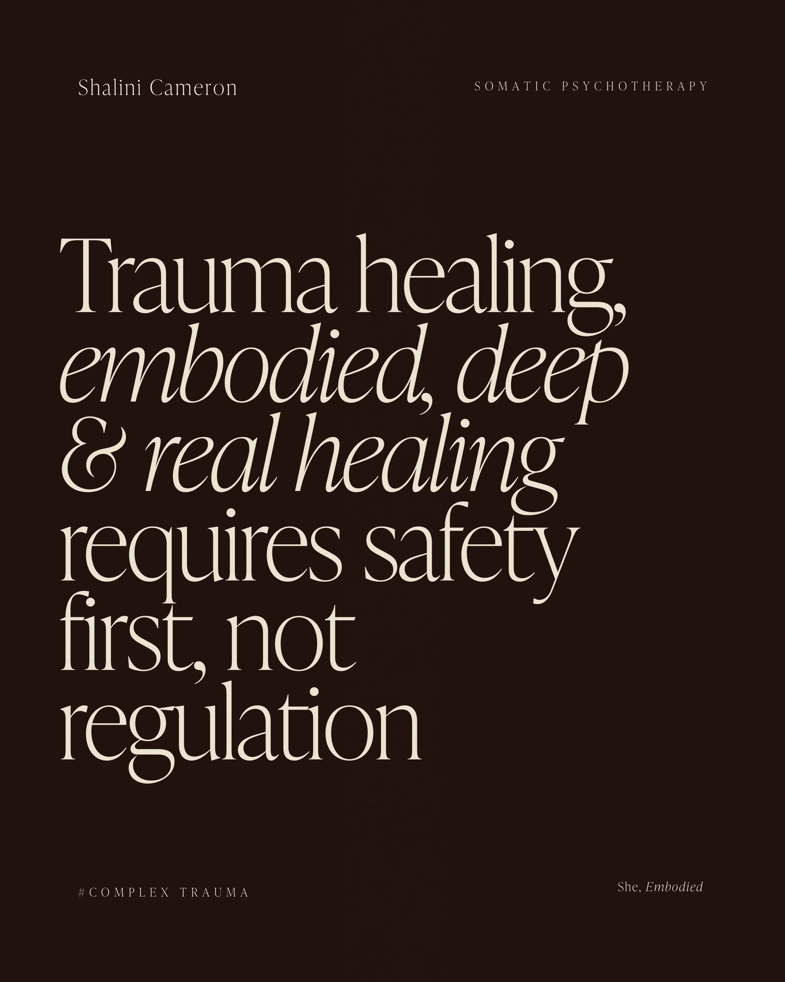 Find your embodied safety first &hellip;otherwise your regulation won&rsquo;t land as deep 💌🫶🏽💛 #traumahealing #nervoussystemhealing #nervoussystemregulation #feelsafe #traumatherapy