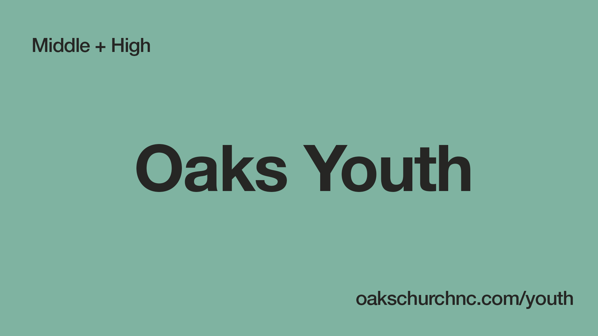 Oaks Youth Event