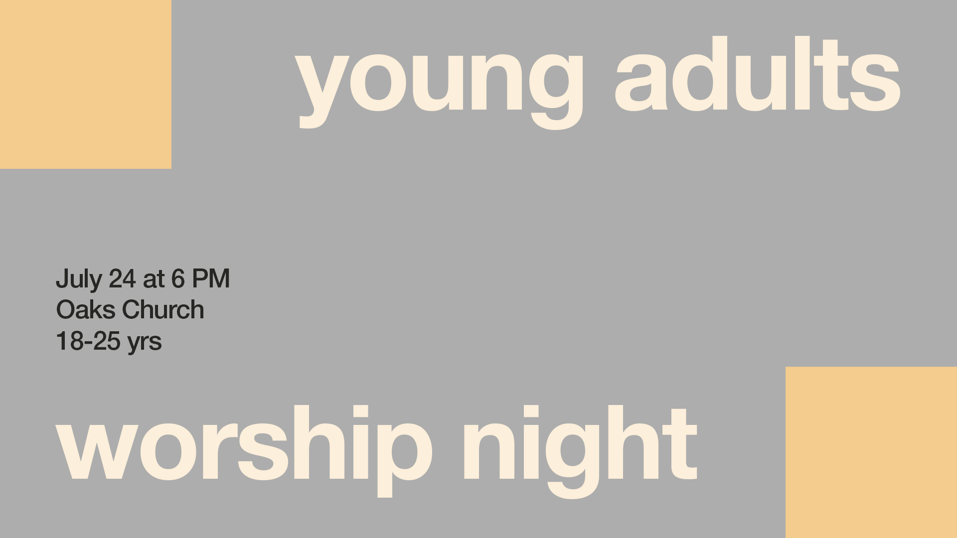Young Adult (18-25) Night of Worship