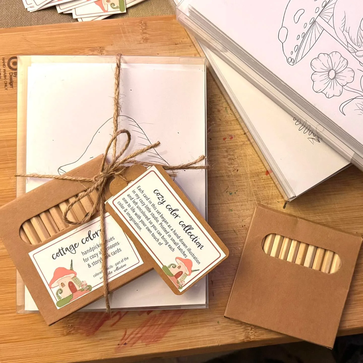 Spreading a little whimsy, one order at a time.

I&rsquo;ve been packing up Christmas card sets filled with gnomes and mushroom houses &mdash; each one hand-drawn, wrapped with care, and ready to bring a bit of storybook cheer to someone&rsquo;s mail