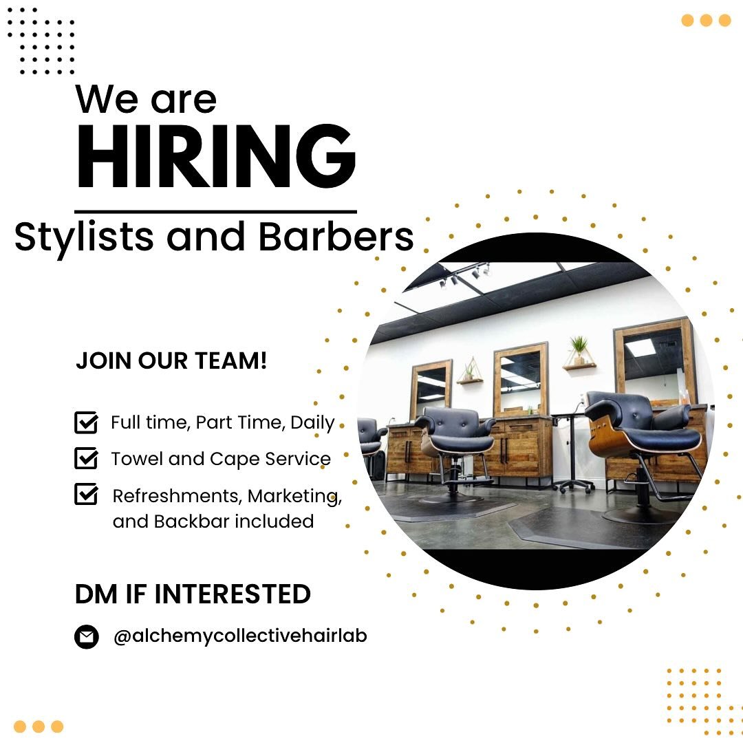 We&rsquo;re expanding!!! 

Are you a fun loving stylist who loves to be creative! Do you like working in a supportive place! Message us now!