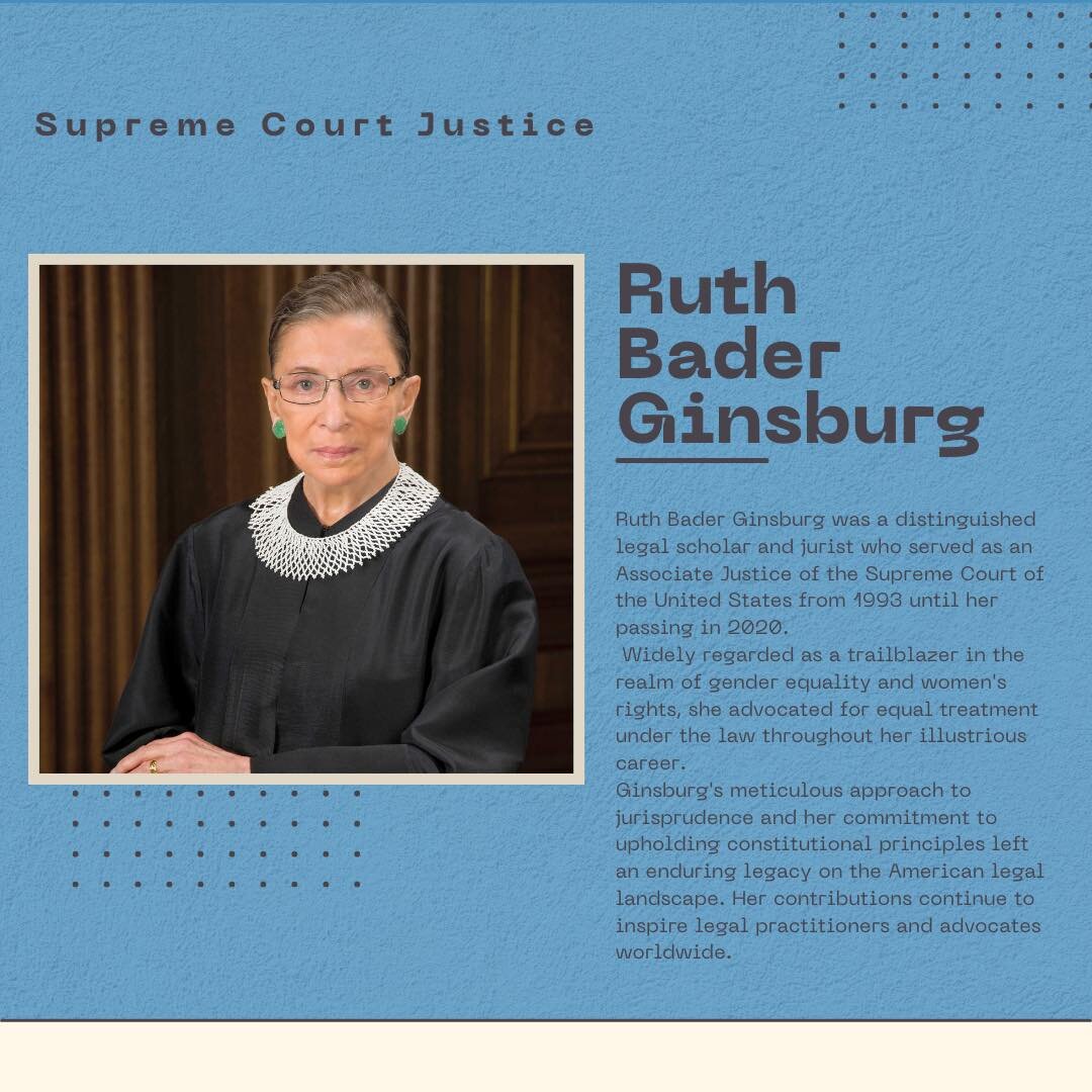 Happy Women in Politics Wednesday!
This week we are recognizing Ruth Bader Ginsburg, a fierce trailblazer of gender equality and legal advocacy. We thank Ruth Bader Ginsburg for all she has done for women in law and civil rights everywhere. 💙