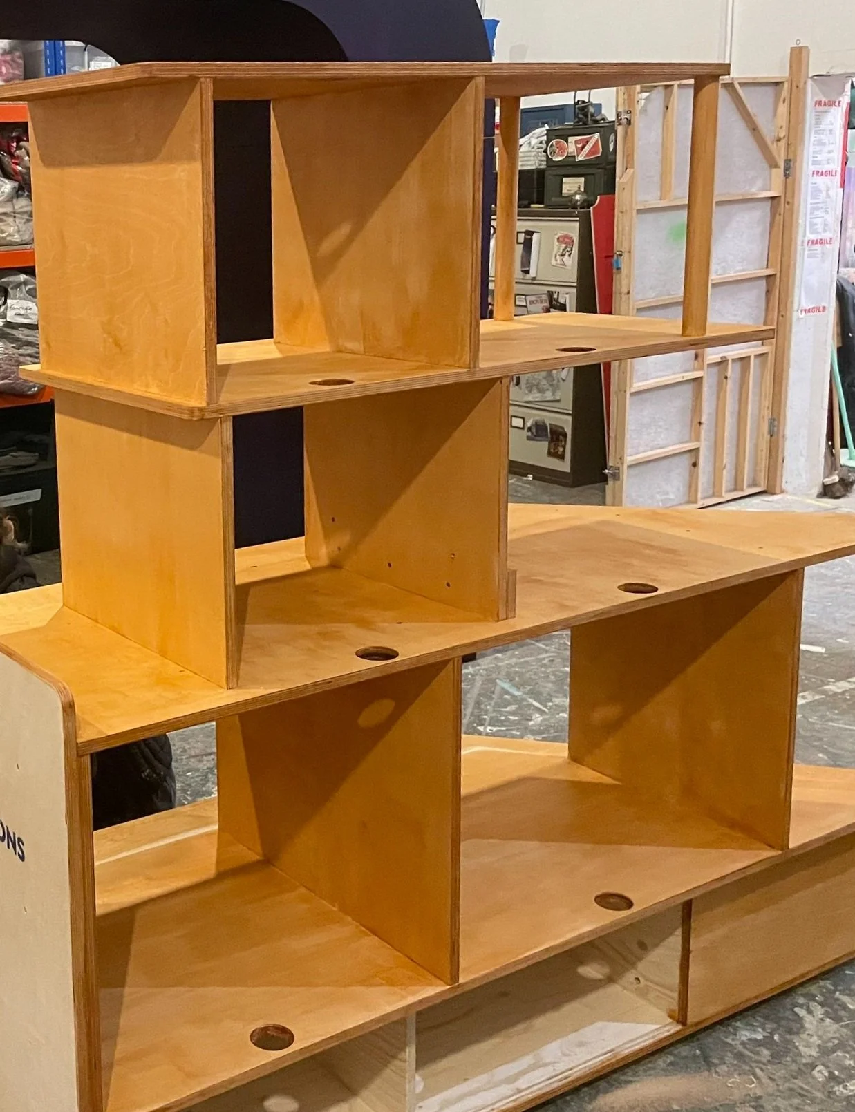 Custom shelving unit for Boo Productions