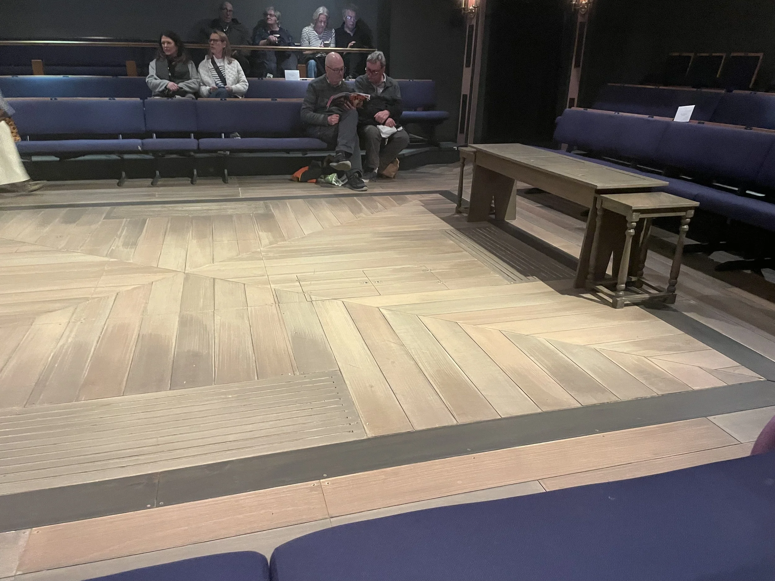 Jacobean playhouse floor and furniture for Orange Tree Theatre