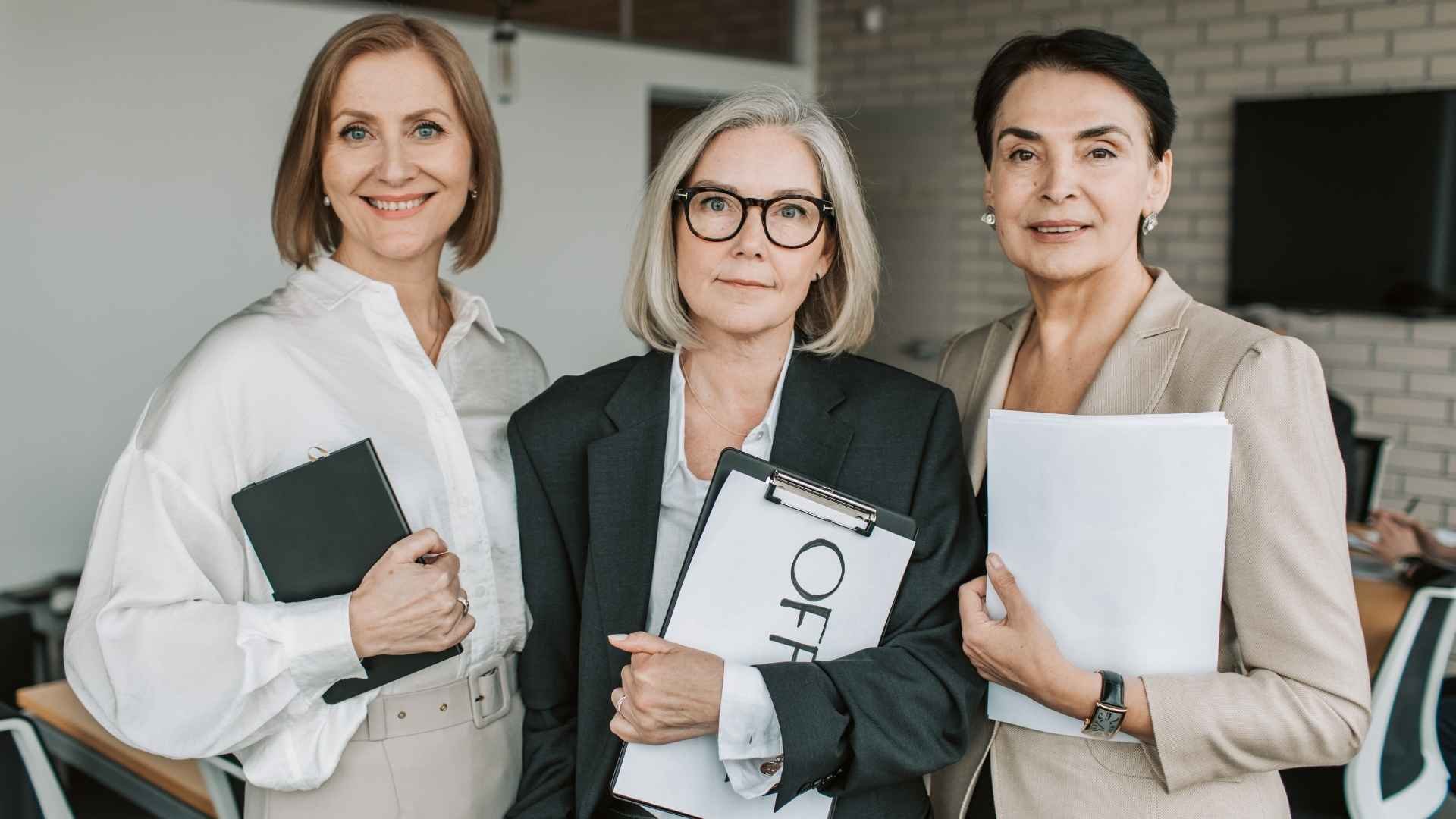 three women executives at work