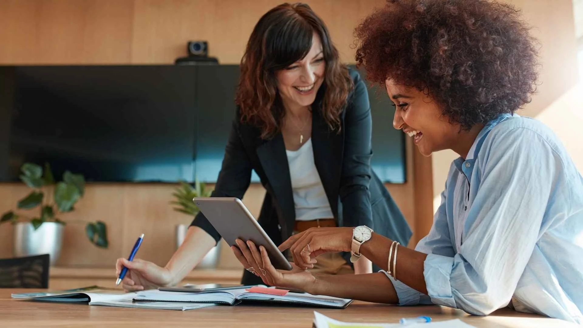 executive coaching session with two women