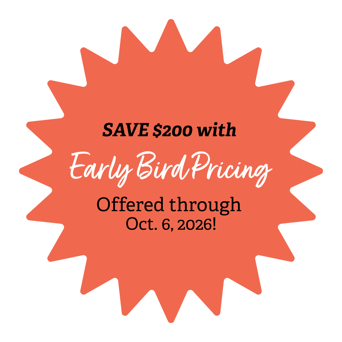 early bird pricing graphic