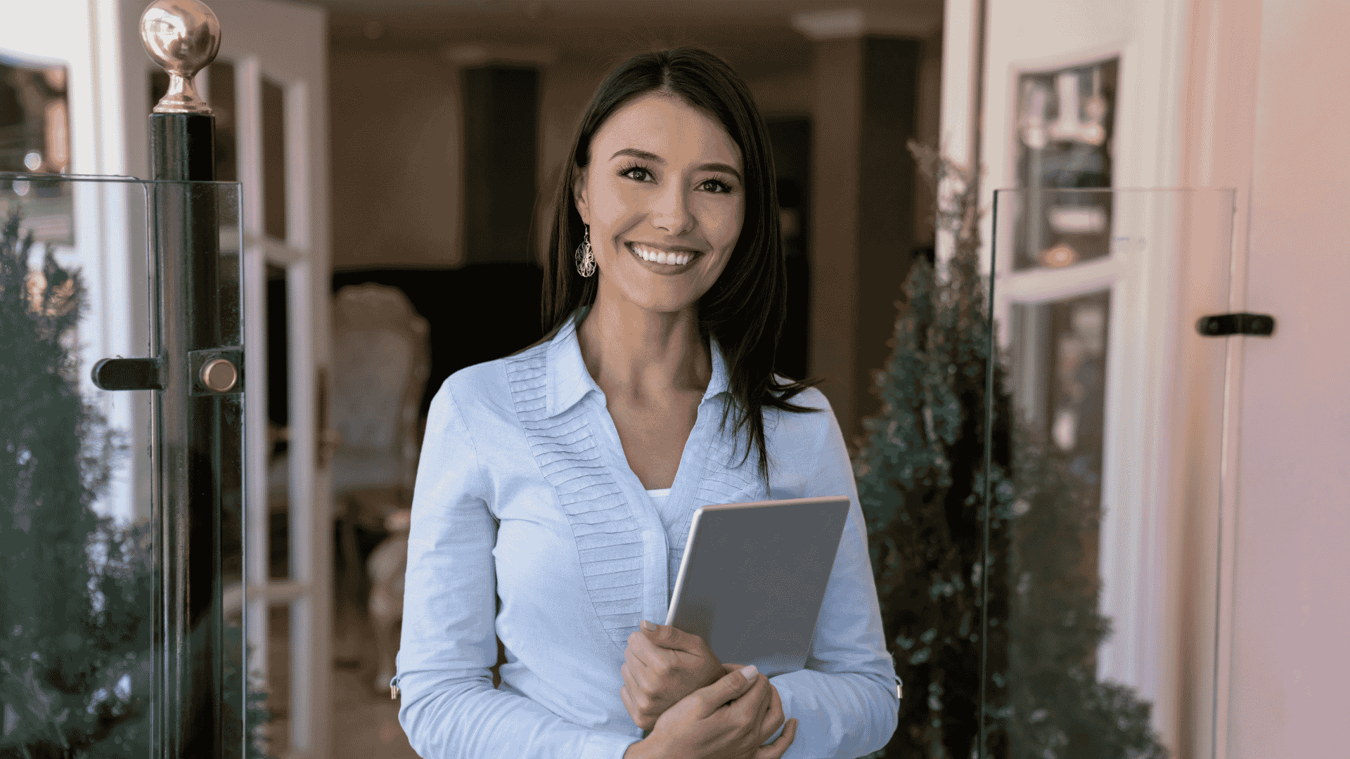 woman manager with laptop